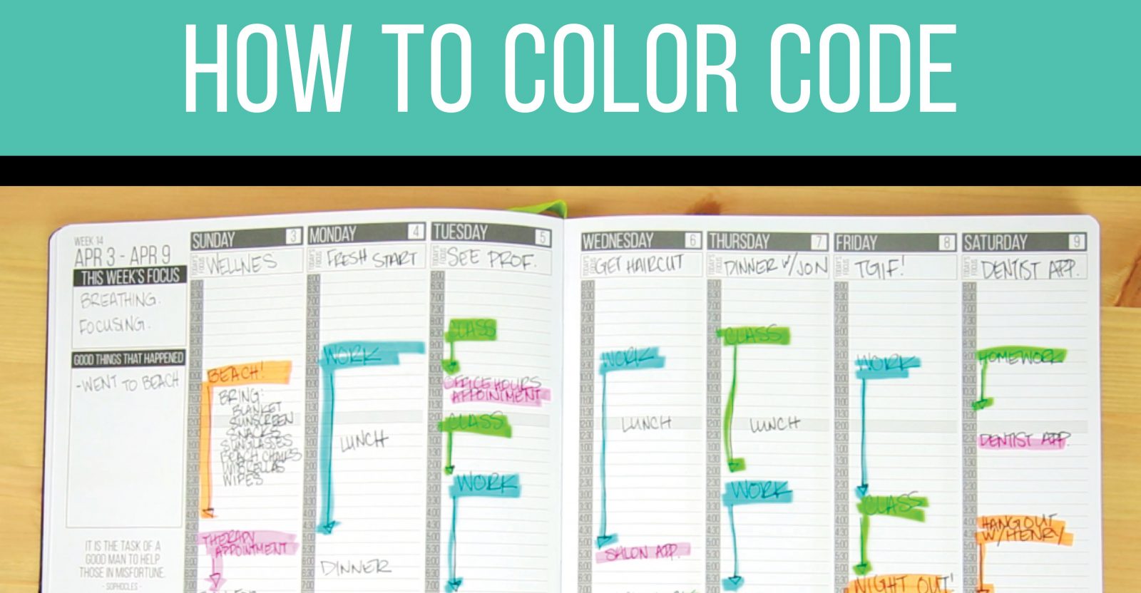 color coding in planner pro appxy